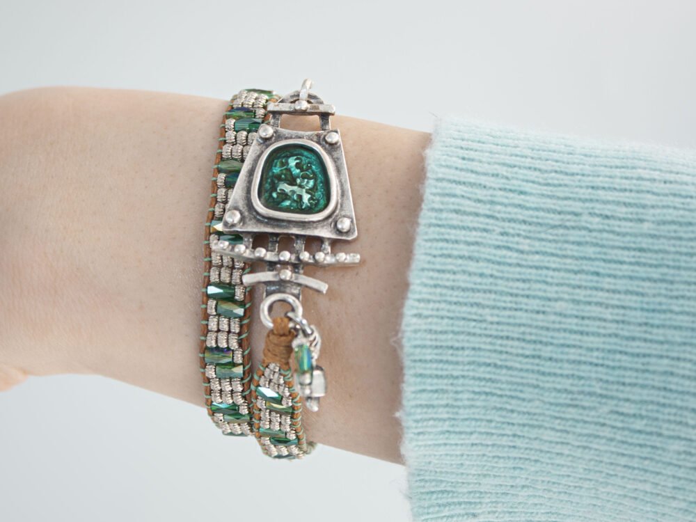BLUE ENAMEL BRACELET